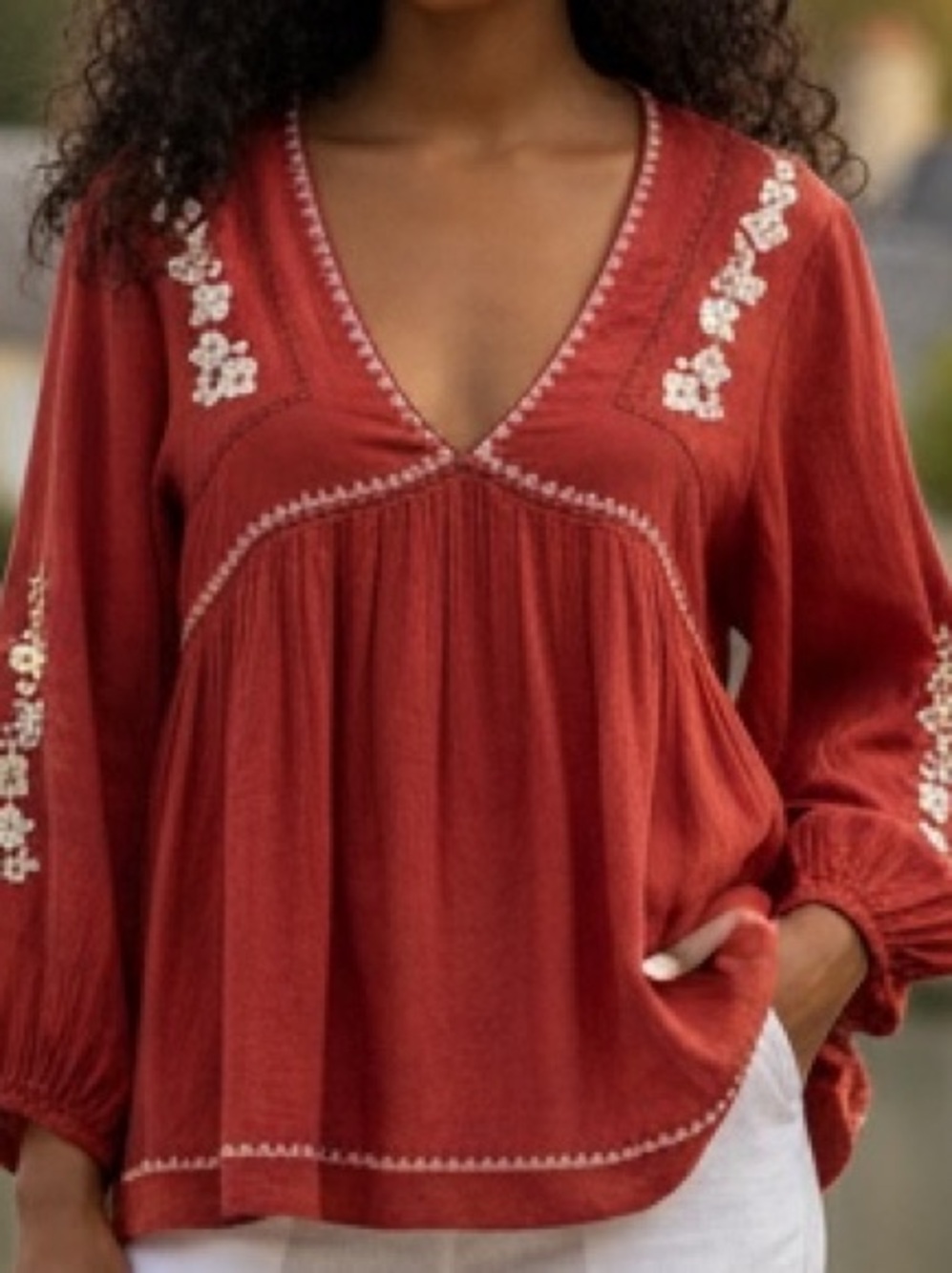 By Together Crimson Floral Tunic